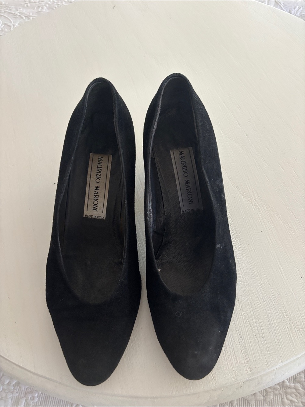 Black Suede Pointed Pumps